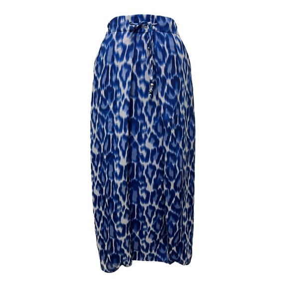 Blue and white long animal print skirt - Picture 1 of 8